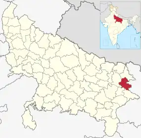 Positionskarte des Distrikts Deoria