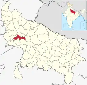 Positionskarte des Distrikts Etah
