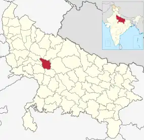 Positionskarte des Distrikts Farrukhabad