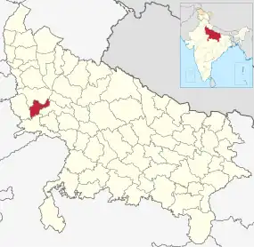 Positionskarte des Distrikts Hathras