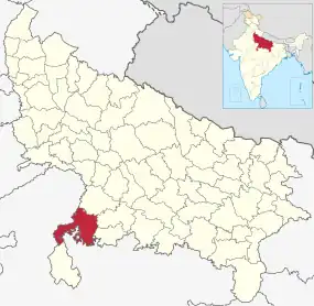 Positionskarte des Distrikts Jhansi