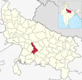 Positionskarte des Distrikts Kanpur Nagar