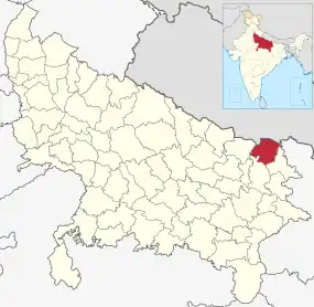 Positionskarte des Distrikts Maharajganj