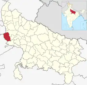 Positionskarte des Distrikts Mathura