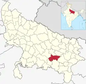 Positionskarte des Distrikts Pratapgarh