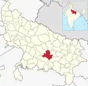 Positionskarte des Distrikts Raebareli