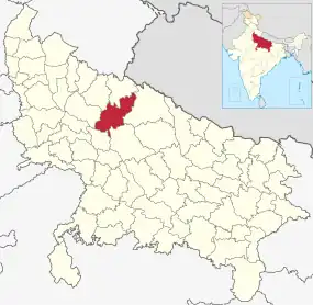 Positionskarte des Distrikts Shahjahanpur