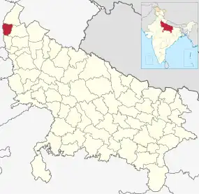 Positionskarte des Distrikts Shamli