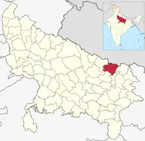 Positionskarte des Distrikts Siddharthnagar