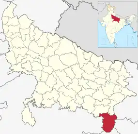 Positionskarte des Distrikts Sonbhadra