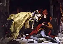 Der Tod von Francesca da Rimini und Paolo Malatesta (c. 1870)