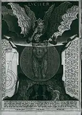 Die Illustration zum 34. Gesang der Göttlichen Komödie von Alessandro Vellutello nutzte das Black-Doom-Projekt Head of the Demon