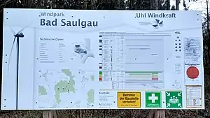 Infotafel des Windparks Bad Saulgau