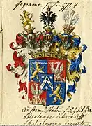 Wappen der Freiherren von Ingram zu Liebenrain, Fragburg und Graben (1777)