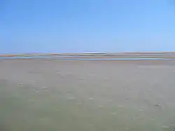 Koresand bei Niedrigwasser