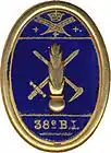 Abzeichen des nur kurze Zeit bestehenden 38e bataillon d’infanterie