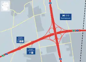 Übersichtskarte Autobahnkreuz Recklinghausen