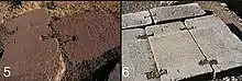 Vergleich der Tiwanaku-Krampentechnik (links) mit der in Delphi (rechts)