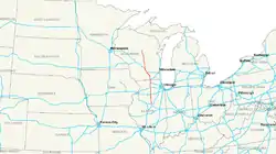 Streckenverlauf der Interstate 39