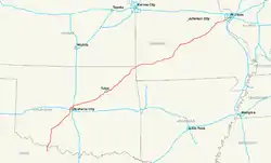 Streckenverlauf der Interstate 44