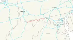 Streckenverlauf der Interstate 68