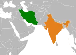 Lage von Indien und Iran