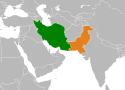 Lage von Iran und Pakistan