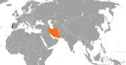 Lage von Portugal und Iran