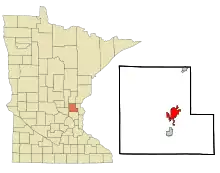 Lage von Cambridge im Isanti County und in Minnesota
