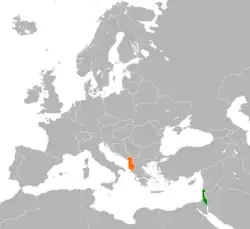 Lage von Israel und Albanien