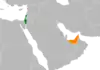 Lage von Israel und der Vereinigten Arabischen Emirate