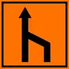 912  Einengungstafel – Einzug rechts, noch 1 Fahrstreifen