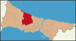 Karte der Türkei, Position von Arnavutköy hervorgehoben