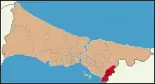 Karte der Türkei, Position von Tuzla hervorgehoben