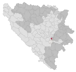 Lage der Gemeinde Istočna Ilidža in Bosnien und Herzegowina (anklickbare Karte)