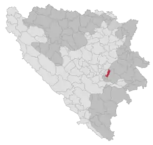 Lage der Gemeinde Istočni Stari Grad in Bosnien und Herzegowina (anklickbare Karte)