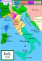 Italien 1796 mit dem Großherzogtum der Toskana