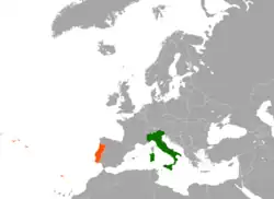 Lage von Italien und Portugal