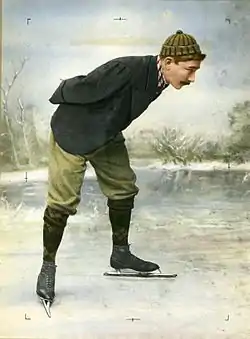 Jaap Eden beim Eisschnelllauf, um 1895