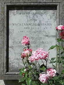Jacob Wackernagel-Sarasin (1891–1967) Rechtshistoriker. Grab auf dem Friedhof Wolfgottesacker, Basel