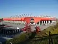 Sicht auf das Stadion von Südwesten