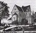 Foto der Kirche aus dem Jahr 1888 mit Blick von Nordosten. Das helle Gebäude links ist die bei der Restaurierung abgerissene Sakristei.