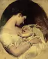 Portrait von Sants Ehefrau Elizabeth und ihrer Tochter