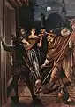 Bumbass, Laute und Flöte spielen eine „Nachtmusik“. Gemälde des niederländischen Genremalers Jan Steen, um 1675
