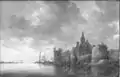 Jan van Goyen, Flusslandschaft mit Kirche am rechten Ufer, dat. 1642, Öl auf Holz, 42 × 64,5 cm, NK2614