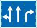 327-7-A: Vorgeschriebene Fahrtrichtungen in den jeweiligen Spuren