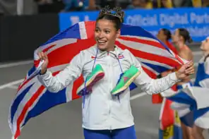 Jazmin Sawyers bei den Halleneuropameisterschaften 2023 in Istanbul