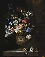 Jean-Baptiste Monnoyer: Blumen in einer marmornen Vase, Musée-des-Beaux-Arts, Lyon