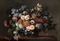 Blumen in einem Korb, Öl auf Leinwand, 73 × 103,50 cm, Art Gallery of South Australia, Adelaide