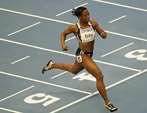 Jeanette Kwakye bei den Hallenweltmeisterschaften 2008 in Valencia